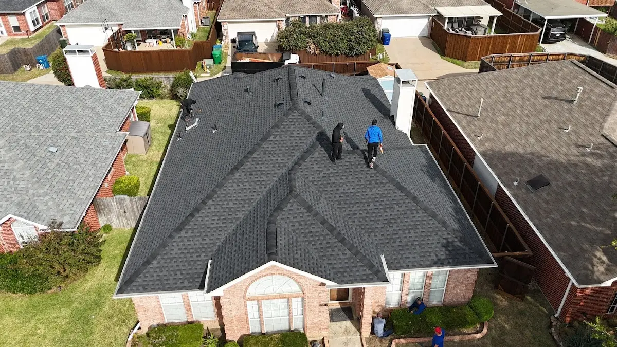 Commercial Roofing work in progress on a Terrell Hills property